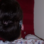 Matthey and Baby. Matthew with spitup in his hair.